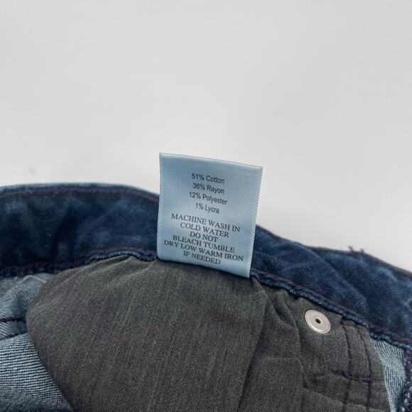 JUST USA Jeans Size 27 Slim Bootcut Dark Denim NWT Frayed Hem Cotton Stretch - Picture 8 of 13